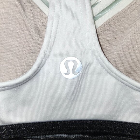 Lululemon Find Focus Sports Bra White Black Size 6 - Picture 9 of 14